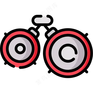 鼓 线性彩色图标