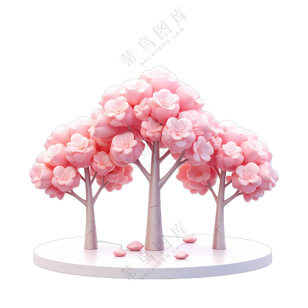 粉色花树造型