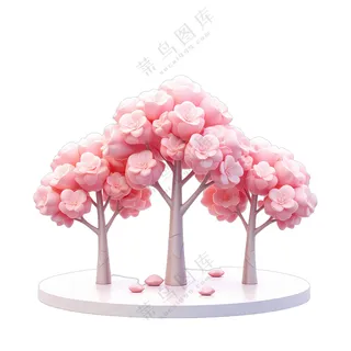 粉色花树造型