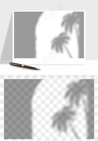 阴影植物窗户投影免抠元素