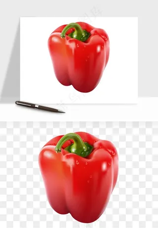 青圆椒蔬菜png免抠