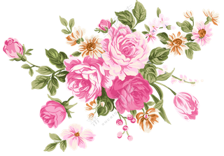 绿叶红花藤蔓装饰元素免抠图片素材