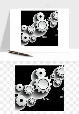商务科技齿轮组矢量png免抠