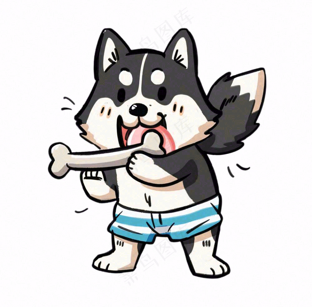 小狗宠物动物卡通插画免抠
