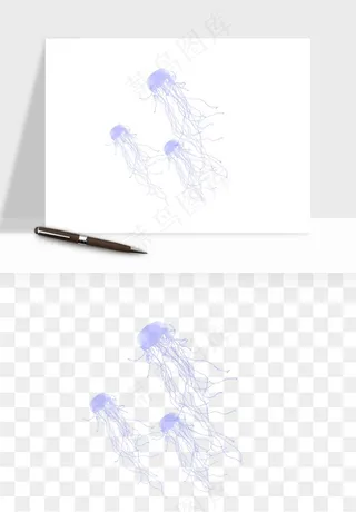 水母章鱼海底生物png免抠图