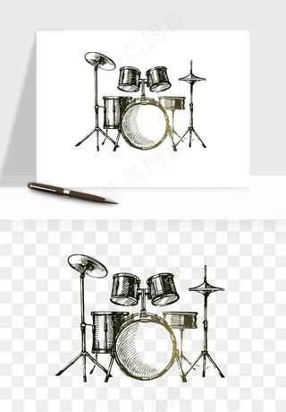 摇滚架子鼓乐器png免抠