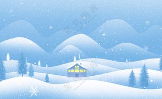 冬天风景画面海报