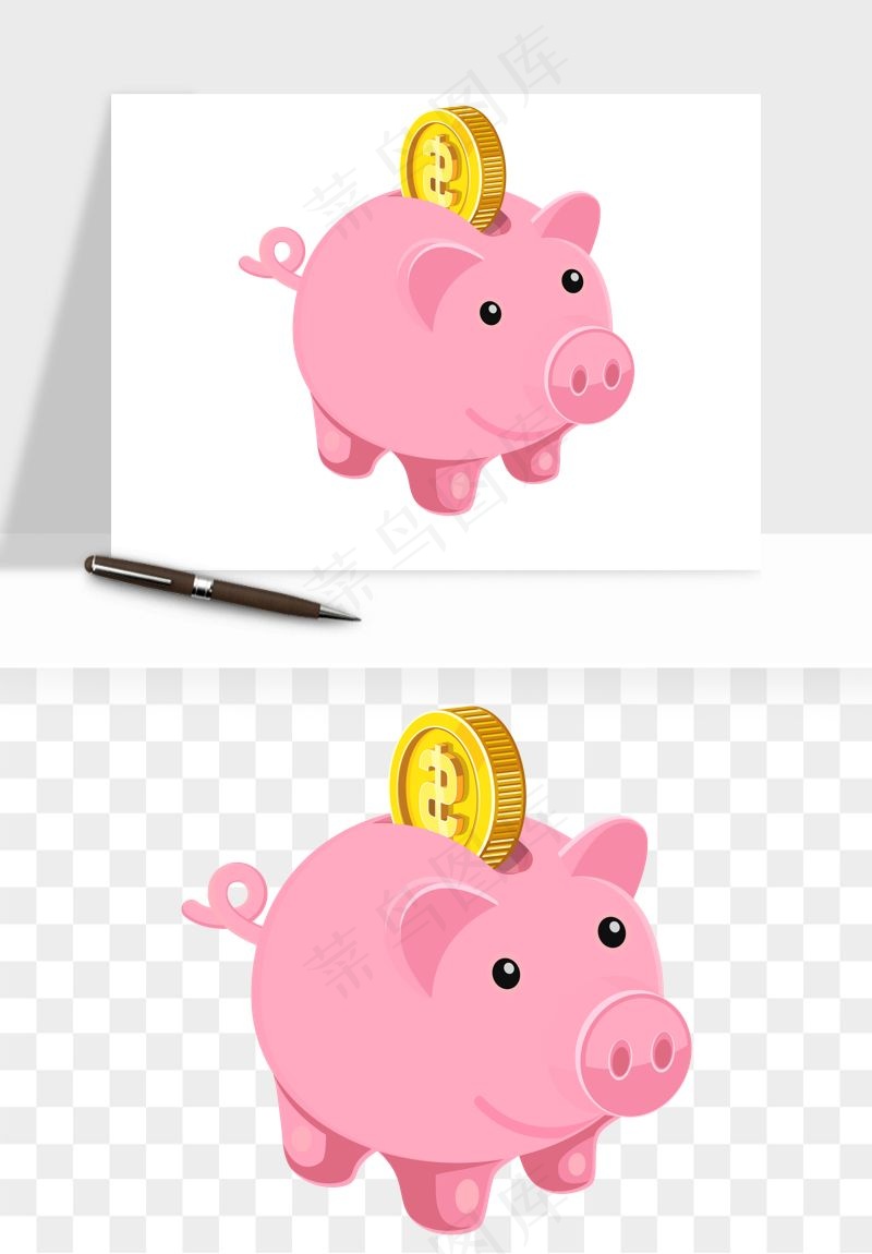 存钱罐理财金猪png免抠