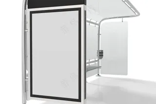 车站候车厅广告牌海报空白样机-207