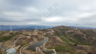 阴天风电场航拍
