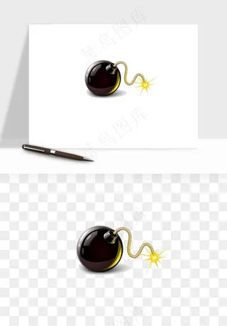 卡通地雷炸弹png免抠