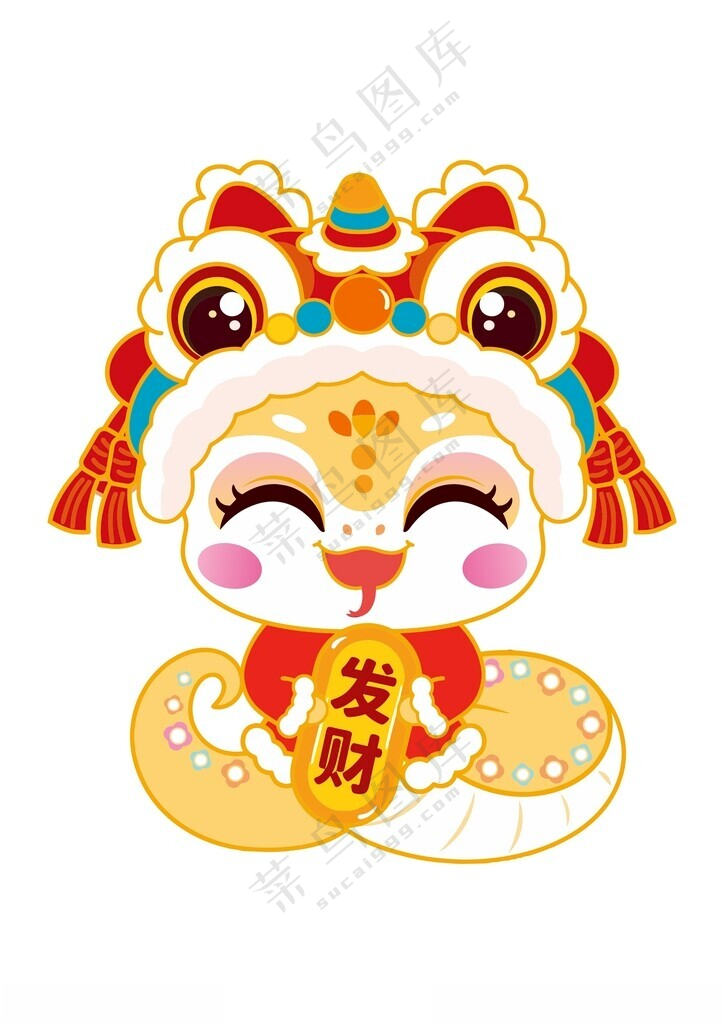蛇年吉祥物插图卡通蛇年CDR海报