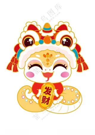 蛇年吉祥物插图卡通蛇年CDR海报