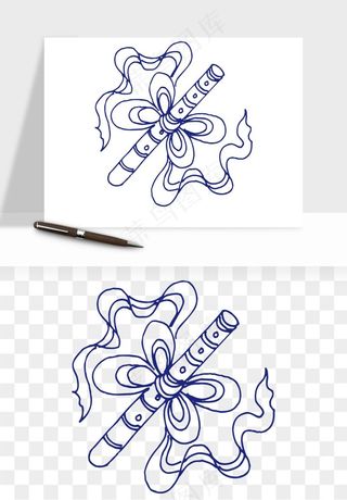 青花瓷花纹花卉图案png免抠