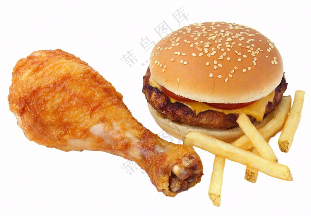 汉堡薯条鸡腿免抠