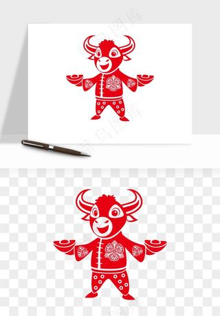 十二生肖剪纸中式纹样图案png免抠