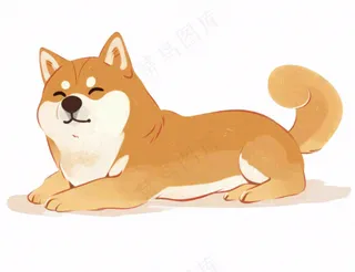 小狗宠物动物卡通插画免抠