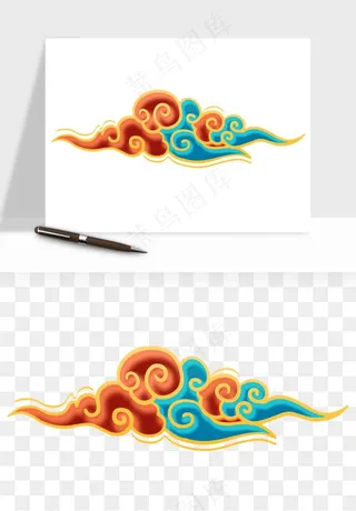 国潮敦煌云纹祥云云彩png免抠