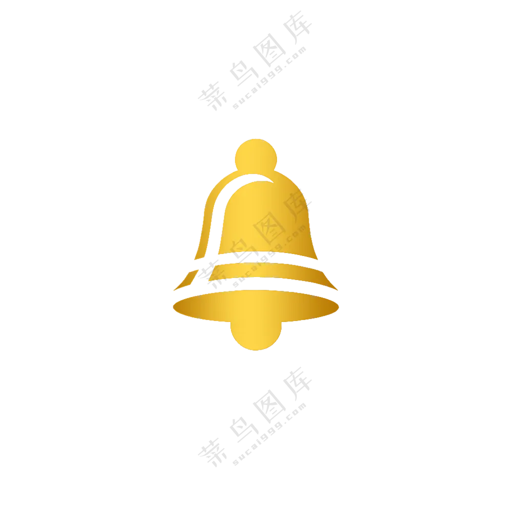 铃铛，抽象，图标，黄色铃铛