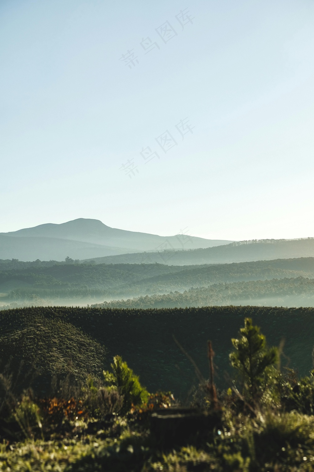 绿野层峦静谧图·自然清新·绿蓝渐变·屏保佳作