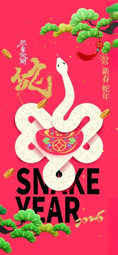 蛇年新年海报宣传展板