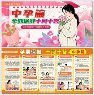 孕期保健十问答之中孕篇展板