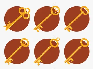 金属钥匙矢量素材