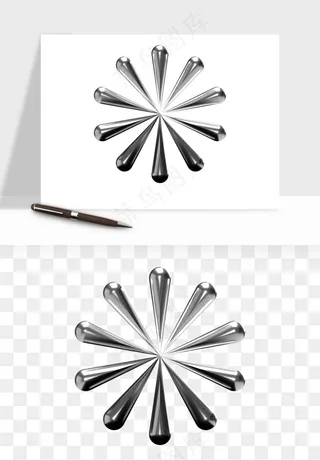 立体潮流金属质感小装饰png免抠