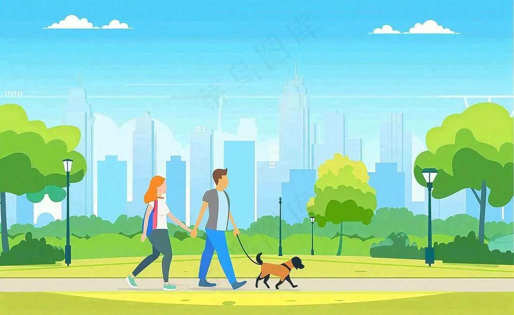 文明养狗宠物遛狗小区物业背景
