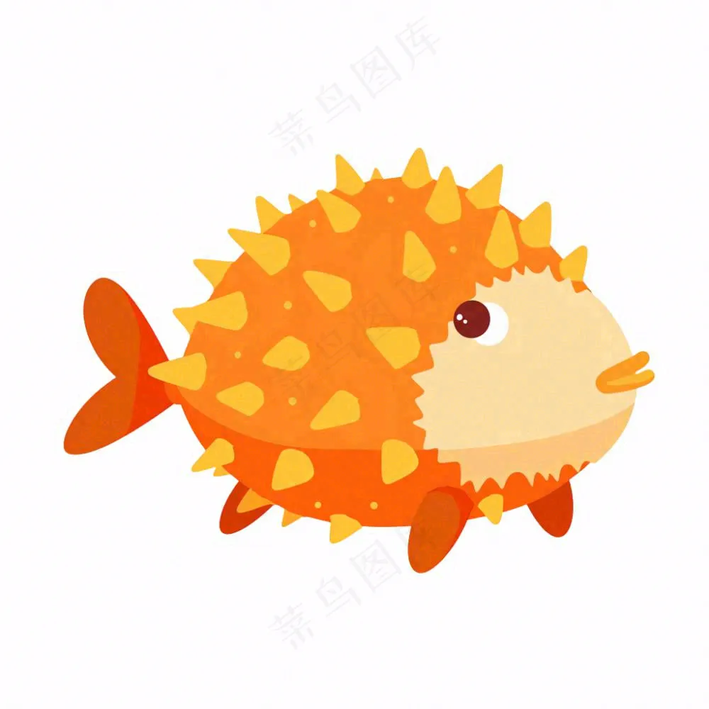 海洋鱼类海鲜卡通插画免抠