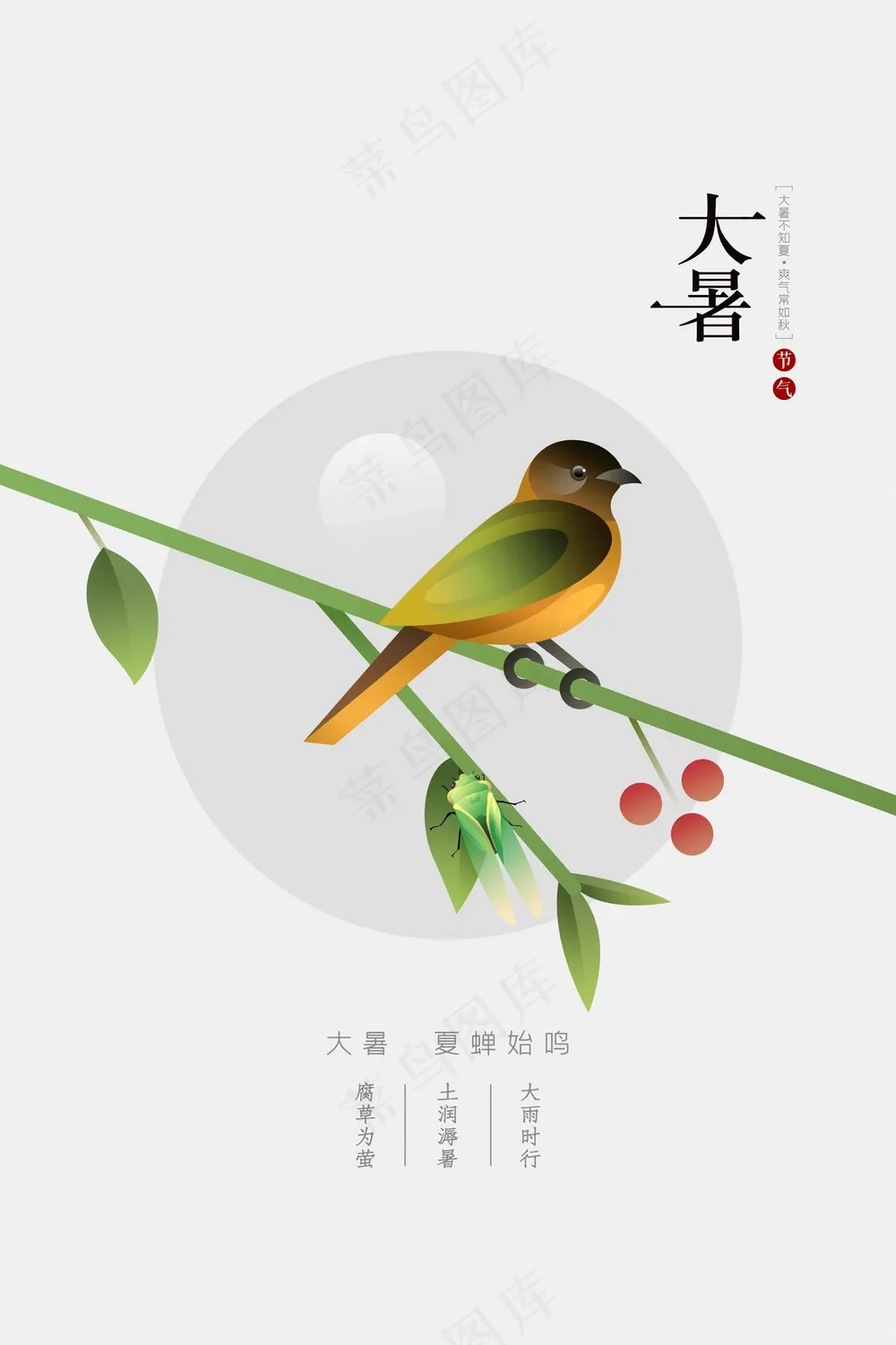 大暑节气传统活动宣传海报