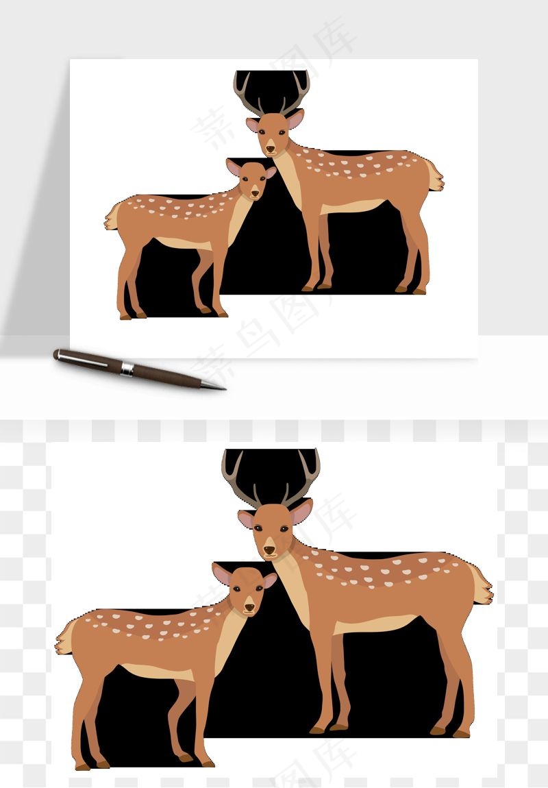 梅花鹿小鹿矢量