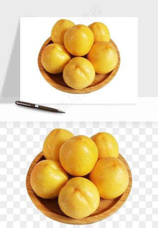 桃子油桃黄桃水果png免抠
