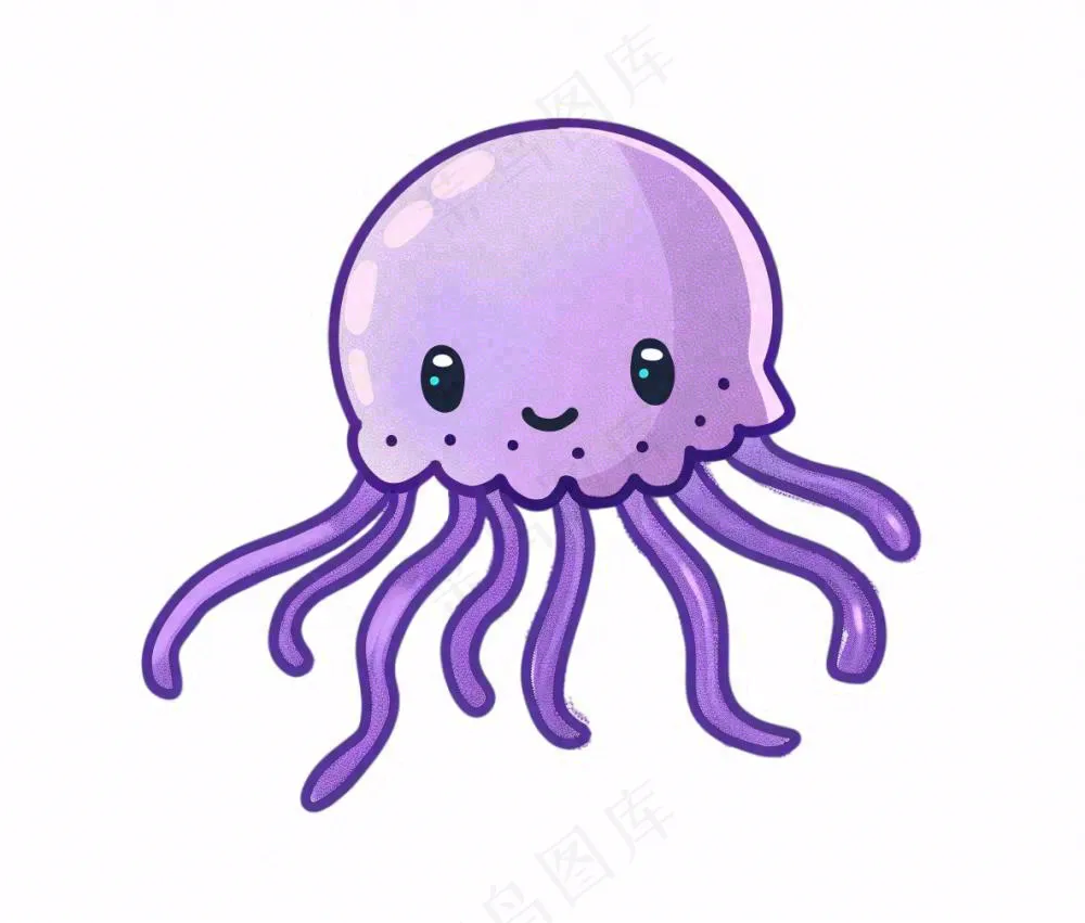 水母海洋动物卡通插画免抠