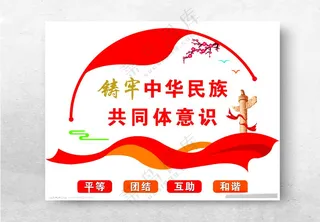 民族团结小文化墙广告设计