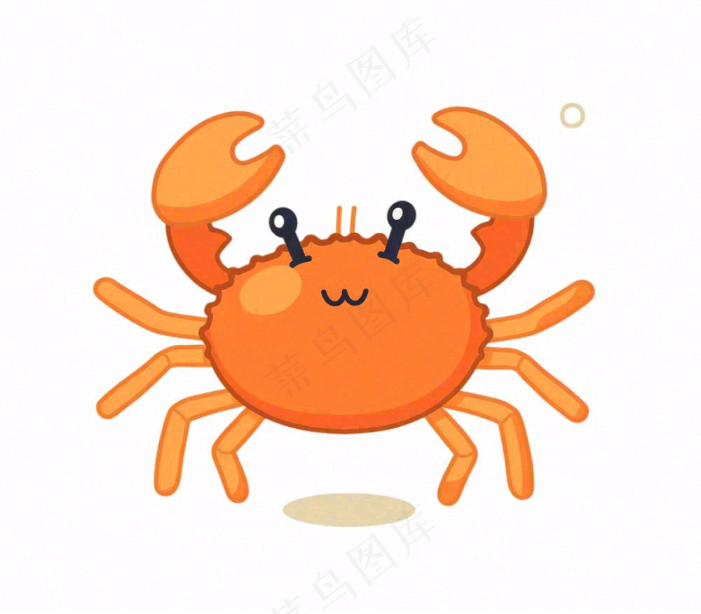螃蟹海洋动物卡通插画免抠