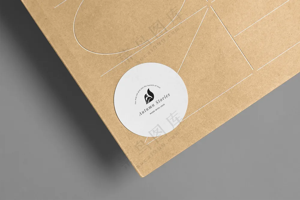 圆形贴纸标签logo样机16