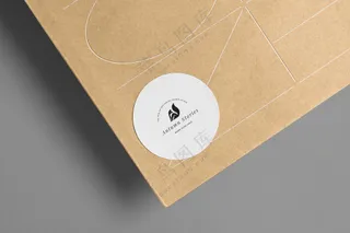 圆形贴纸标签logo样机16