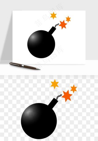 卡通地雷炸弹png免抠