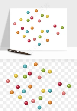 糖果糖豆彩虹糖png免抠