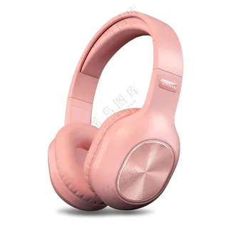 粉色居家舒适风头戴式耳机样机