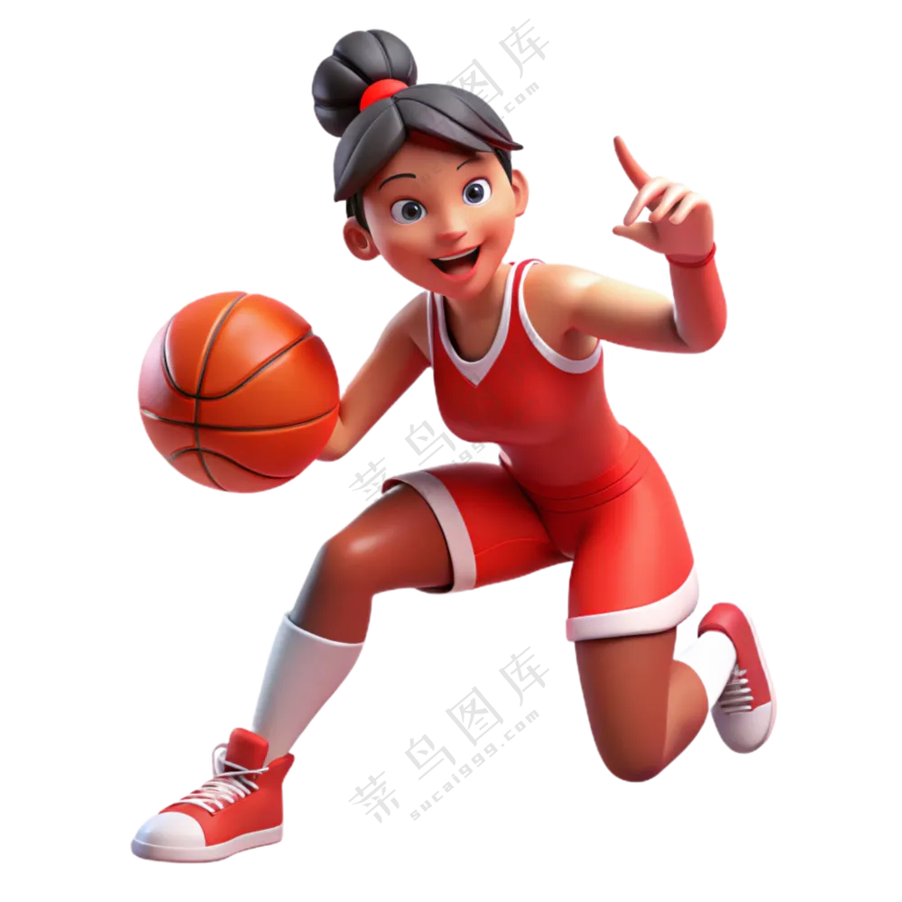 人物3D打篮球女孩