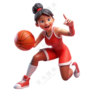 人物3D打篮球女孩