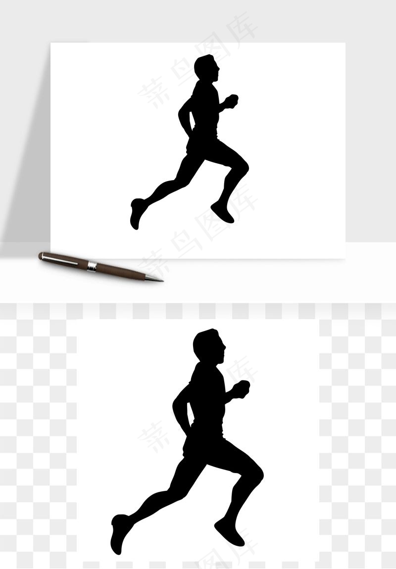 运动人物剪影矢量