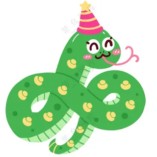 蛇年IP形象插画2025新春贺岁吉祥物蛇宝宝PSD分层图-16