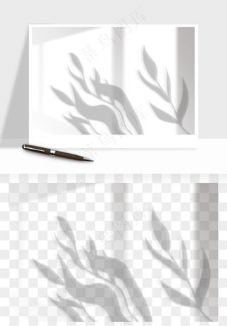 阴影植物窗户投影免抠元素