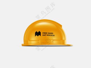 03黄色安全帽样机工程帽施工帽子头盔提案展示模板