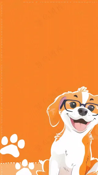 猫狗宠物店宣传卡通插画背景