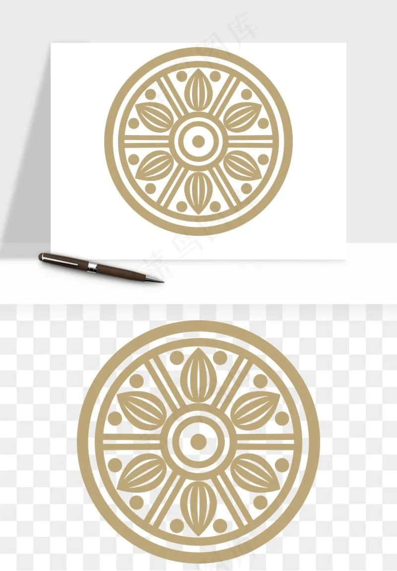 中式镂空古典图案png免抠