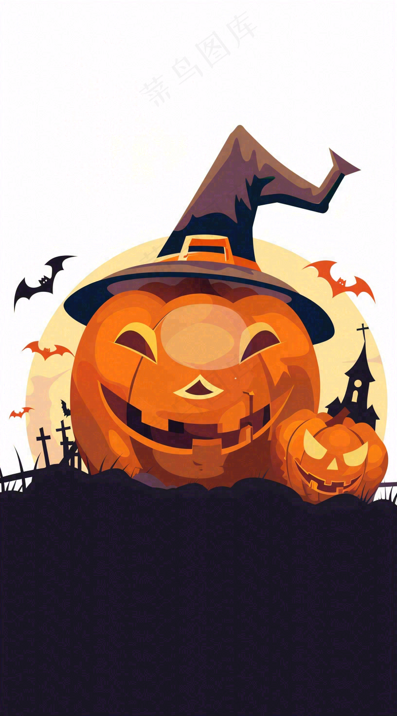 万圣节南瓜灯捣蛋恐怖背景